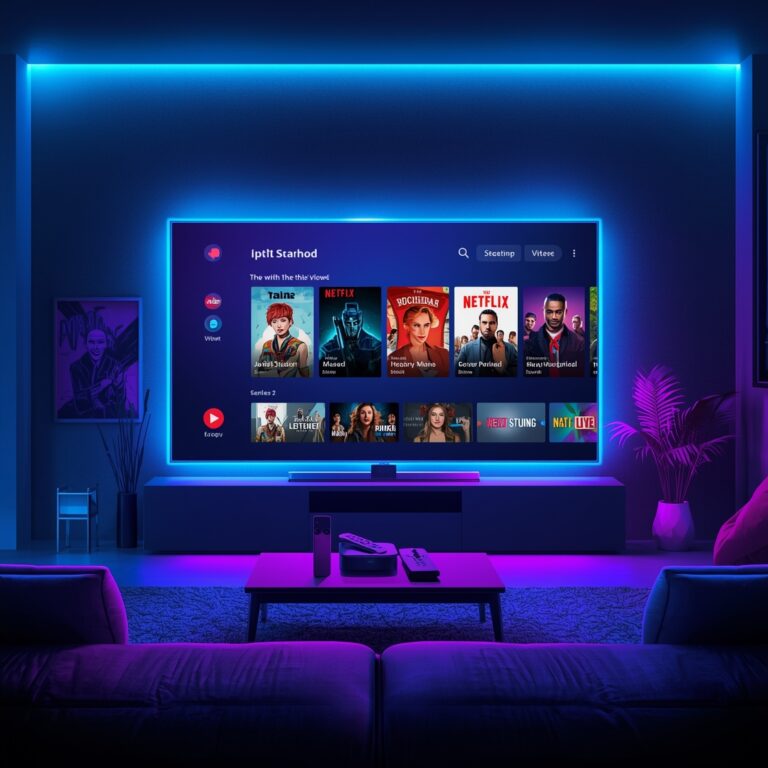 Step-by-step IPTV setup guide on a smart TV interface